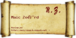 Maic Zoárd névjegykártya